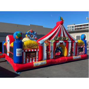 Castillo que rebota gorila inflable Combo Circus Playland Circo al aire libre Casa de rebote inflable con campo de obstáculos parque infantil - Product Image 3