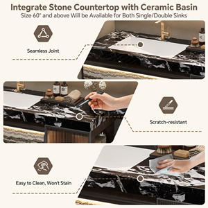 Meuble-lavabo <span class=keywords><strong>de</strong></span> <span class=keywords><strong>salle</strong></span> <span class=keywords><strong>de</strong></span> <span class=keywords><strong>bain</strong></span> <span class=keywords><strong>de</strong></span> style minimaliste classique avec lavabo simple, armoire <span class=keywords><strong>de</strong></span> rangement avec <span class=keywords><strong>miroir</strong></span> intelligent pour salles <span class=keywords><strong>de</strong></span> <span class=keywords><strong>bain</strong></span> minimalistes - Product Image 2