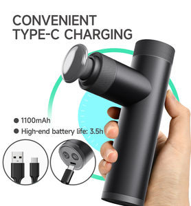 <span class=keywords><strong>Pistolet</strong></span> de massage vibrant intelligent portable Darius à 4 têtes, moteur <span class=keywords><strong>sans</strong></span> balais, chauffant, 5 vitesses, en alliage d'aluminium, avec port Type-C pour le corps et les fascias - Product Image 3