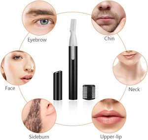 Tondeuse à sourcils électrique rechargeable à piles pour femmes, rasoir pour poils du visage, peigne pour bras et jambes, en acier inoxydable, incliné - Product Image 2