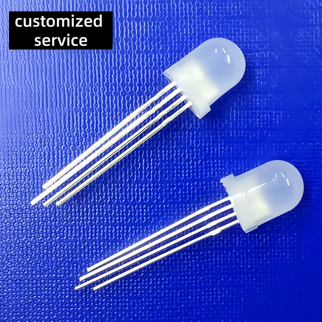 5V F8 R-G-B Color Round Diffused Lens WS1216 / WS2812 / SK6812 Dip 0.2W Full Color Addressable Pixel Flashing RGB LED 8mm