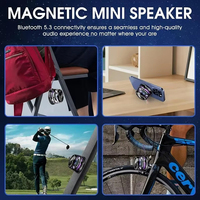 G200 Magnétique Portable pour Haut-parleur V5.3 Mini Boîte à Son Stéréo RGB 3W 7 Heures d'Autonomie Support Téléphone