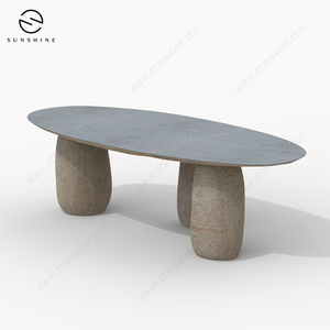 Table à manger en granit imperméable pour l'extérieur OEM/ODM TA-5006A-COLE, résistante à la rouille, 6 à 8 places pour patio et jardin - Product Image 5