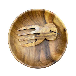 Wooden <b>Salad</b> Fork Acacia Wood Three Pronged Eco Friendly <b>Salad</b> <b>Tool</b> For Fruit And Noodle Serving - Product Image 5