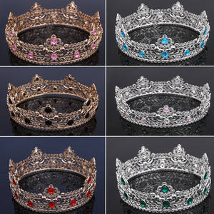Vente en gros <span class=keywords><strong>de</strong></span> cheveux <span class=keywords><strong>de</strong></span> reine couronne pour hommes couvre-chef couronne ronde accessoires <span class=keywords><strong>de</strong></span> décoration <span class=keywords><strong>de</strong></span> fête roi Prince - Product Image 6