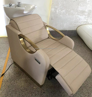 Fauteuil de Lavage Capillaire Moderne Personnalisé pour Salon de Coiffure Équipement de Salon de Beauté Chaise de Shampooing Électrique avec Bac en Céramique
