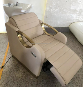 Kunden spezifische moderne Haar wasch station Friseur Beauty <span class=keywords><strong>Salon</strong></span> Ausrüstung Elektrischer Shampoo Stuhl mit Keramik Shampoo Schüssel