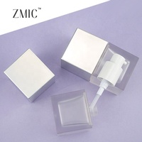 Bouteille liquide cosmétique carrée de luxe de 30ml Bouteille plastique pour fond de teint sérum avec pompe à lotion