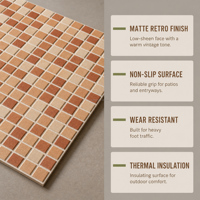 Carreaux de mosaïque en verre et pierre personnalisés, rétro, mats, antidérapants et résistants à l'usure pour cuisine, salle de bain, balcon, restaurant, mur de fond et maison