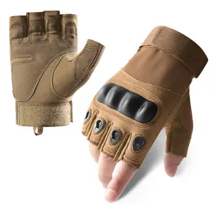 Dur Knuckle sans doigts escalade Sport de plein air entraînement chasse tir Combat demi doigt gants tactiques