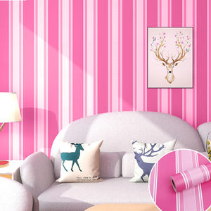 ورق حائط ذاتي اللصق من كلوريد البولي فينيل 45 ورق حائط لاصق ذاتي لنقش مخطط وردي جميل - Product Image 2