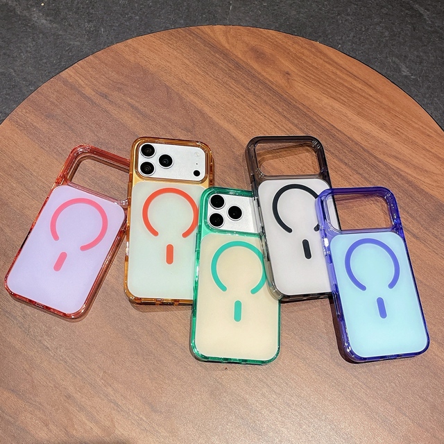 2 in 1 Clear Shockproof Bumper Magnetic Case for iPhone 18 Pro Max iphone 17 Pro Max  for Magnetic Wireless Charge Back Cover