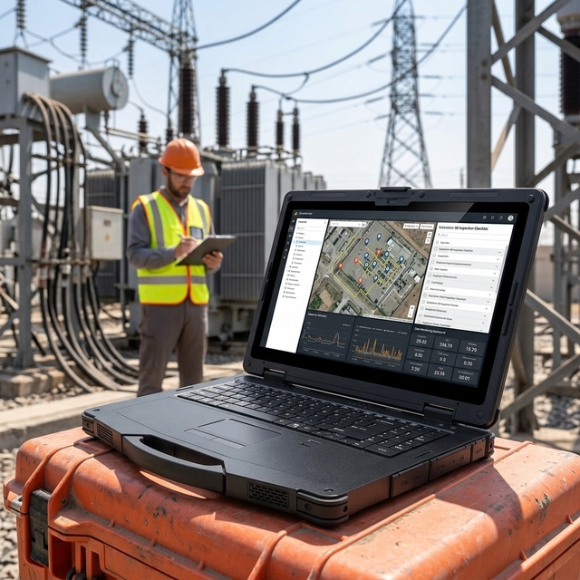 Industrial Rugged Laptop Intel Ultra 7 1000 Nits Display GNSS Notebook for Inspection