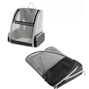 Mochila de Lujo Ligera y Plegable para Mascotas, Transportín Portátil Transpirable de Malla de Nylon Oxford para Perros Pequeños y Gatos, con Cremallera, Sólida, para Exteriores - Product Image 5