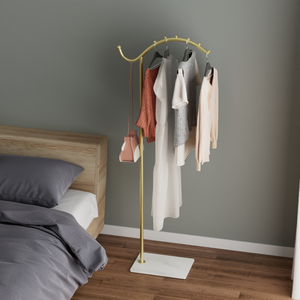 Metal Garment <b>Rack</b> Stand Freestanding Coat Hanger <b>Rack</b> with Base for Bedroom Entryway Display Hanging Metal Coat <b>Rack</b> - Product Image 3