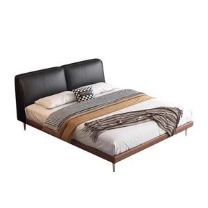 Muebles de <span class=keywords><strong>dormitorio</strong></span> de madera de lujo modernos de estilo nórdico, camas suaves con funda, marco de cama doble tamaño king, diseños de <span class=keywords><strong>matrimonio</strong></span> 2025 - Product Image 6