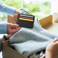 Dompet Kartu Kulit PU Kosong Desain Kustom dengan Transfer Panas Sublimasi untuk Saku Depan