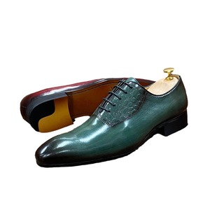 Customized men's shoes - genuine leather lace-up pointed-<b>toe</b> Oxford shoes, business casual shoes, wedding formal leather shoes - Product Image 5