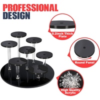 Présentoir professionnel en acrylique, support rond à niveaux durable pour bibelots, organisateur transparent polyvalent pour les boutiques de souvenirs