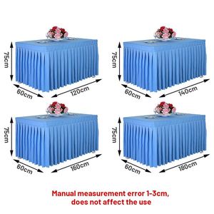 Wholesale Blank <b>Table</b> <b>Cloth</b> Light <b>Blue</b> 4ft Rectangle Polyester Fitted <b>Table</b> <b>Cloth</b> with Skirting - Product Image 2