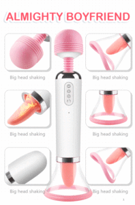 wiederaufladbarer großer kopf feenstab körpermassagegerät heizung g-punkt klitoris stimulator zunge leckend saugend vibrator für frauen - Product Image 3