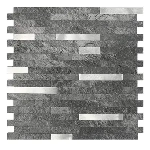 Noir et Blanc vinyle Peel et Bâton tuile Carré Lot de 20 LUXE revêtement de sol 12 x 12