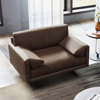 Ensemble de canapés en cuir véritable, moderne et luxueux, idéal pour les espaces de réception professionnels et les hôtels