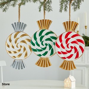 SYLVAN Nouveauté de Noël : Pendentif créatif en fer forgé à motif en spirale en forme de bonbon, décorations suspendues pour sapin de Noël, fêtes - Product Image 1