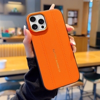 Étui de protection en cuir PU mat à motif de coutures de luxe avec protection d'objectif en métal pour iPhone 15 16 17 Pro Max / 17 Air / 15 14 17 Pro / 15 16 Plus