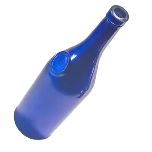 750毫升电镀蓝香槟酒玻璃瓶带软木塞