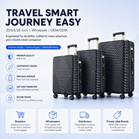 Ensemble de bagages de luxe en polycarbonate à motif chevron, poignée dorée, serrure TSA, roues pivotantes à 360°, coque rigide, valises trolley 20, 24, 28 pouces pour personnalisation de marque