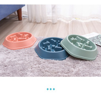 Gamelle anti-étouffement en plastique de haute qualité Silisum en forme d'os pour l'alimentation lente avec bol antidérapant pour chien – Vente en gros