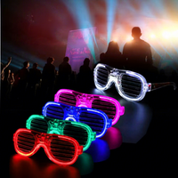 Lunettes LED promotionnelles Flash Toys, 5 couleurs néon, lunettes à volets, lunettes lumineuses, lunettes qui brillent dans le noir, accessoires de fête