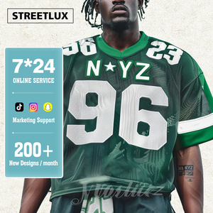 StreetLux, camisetas de fútbol americano retro de malla de poliéster recortada de gran tamaño de alta calidad personalizadas para hombre, camiseta de fútbol - Product Image 1