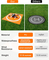 Tapis d'atterrissage pour drone à double couleur, pliable, lesté, en cuir PU, étanche, 50 cm/65 cm, pour DJI Drone