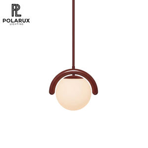 Luminaire suspendu minimaliste moderne, style esthétique contemporain, cadre en métal en forme de U, globe en verre <span class=keywords><strong>opale</strong></span>, lustre linéaire unique Lenox - Product Image 1