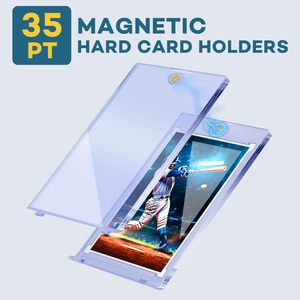 NOVISON Porte-cartes magnétique transparent à une touche, épaisseur 55pt, pour cartes de collection sportives, protecteurs UV, cartes à collectionner en plastique rigide - Product Image 2