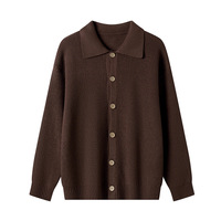 Strickjacke mit Revers und Einzelknopf, Locker Geschnittener Einfacher Lässiger Mantel für Frühling und Herbst, Herren-Strickwaren Großhandel