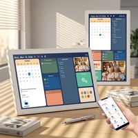 WiFi 15.6 Inch FHD Layar Sentuh Smart Home Hub Pengatur Jadwal Keluarga Perencana Dinding Bingkai Foto Kalender Elektronik Digital