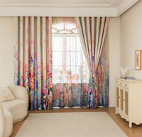 Rideaux occultants imprimés à motif floral printanier, peinture à l'huile, paysage de jardin, pour décoration de fenêtre de maison