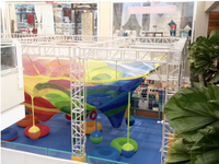 Red de Cuerdas de Ganchillo Colorida Suspendida Personalizada para Centro Comercial, Red de Escalada Interactiva para Niños, Ecológica, con Certificación CE, Columpios Interiores