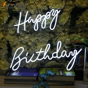 Letrero de neón Led de feliz cumpleaños personalizado al por mayor para fiesta, boda, hogar, evento, habitación, decoración acrílica, letreros electrónicos digitales, luces - Product Image 3