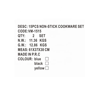 Nouvel arrivage : Batterie de cuisine en <span class=keywords><strong>aluminium</strong></span> 15 pièces avec revêtement antiadhésif granit sain, compatible induction, design moderne pour la maison - Product Image 4