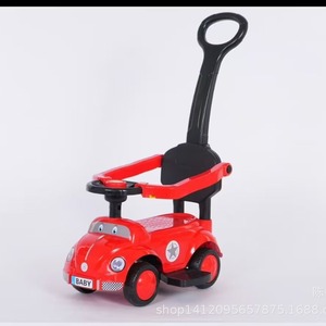 Push Pull Toy Scooter For Kids 1-3 Years Four Wheeled Sit On Anti Tipping Cartoon Design Plastic Material Unisex - Product Image 2