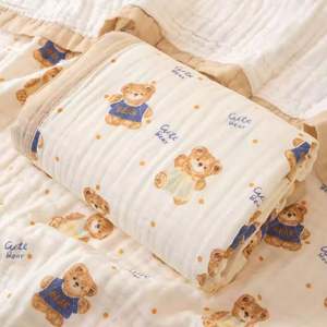 110*110 cm Normal Density 100% Wrap Cover Infant 6 Layers Cotton Printed Gauze <b>Baby</b> <b>Muslin</b> Swaddle Blankets - Product Image 4