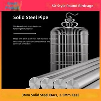 Cage à oiseaux portable en acier inoxydable 304, cage ronde pour perroquet, volière de luxe de style villa