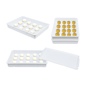 JOIN Plateau à pâte à pizza en <span class=keywords><strong>plastique</strong></span> empilable de qualité alimentaire Plateaux à pâte pour le stockage de biscuits à pizza Caisse à pain - Product Image 2
