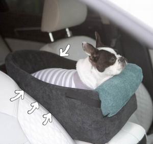 Asiento de cubo elevador de coche para mascotas, asiento de coche portátil, cama para perro, cama de viaje para mascotas con cinturón de seguridad - Product Image 4