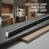 Éclairage linéaire encastré 6 mm LED pour armoire, diffuseur PC pour armoire, vitrine, meubles YB1018-22-1