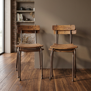 Silla de Comedor de Diseño Moderno Indio Industrial, Asiento Cómodo de Madera Maciza con Cojín para el Hogar, Restaurante y Hotel - Product Image 1
